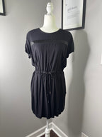Calvin Klein Jeans Black Short Sleeve Drawstring Waist Dress Size L