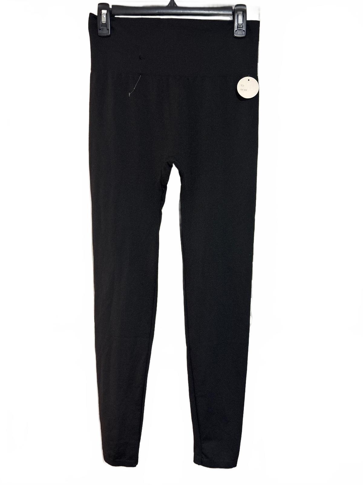 EZ by Nina Leonard Black Stretch Leggings, Size M