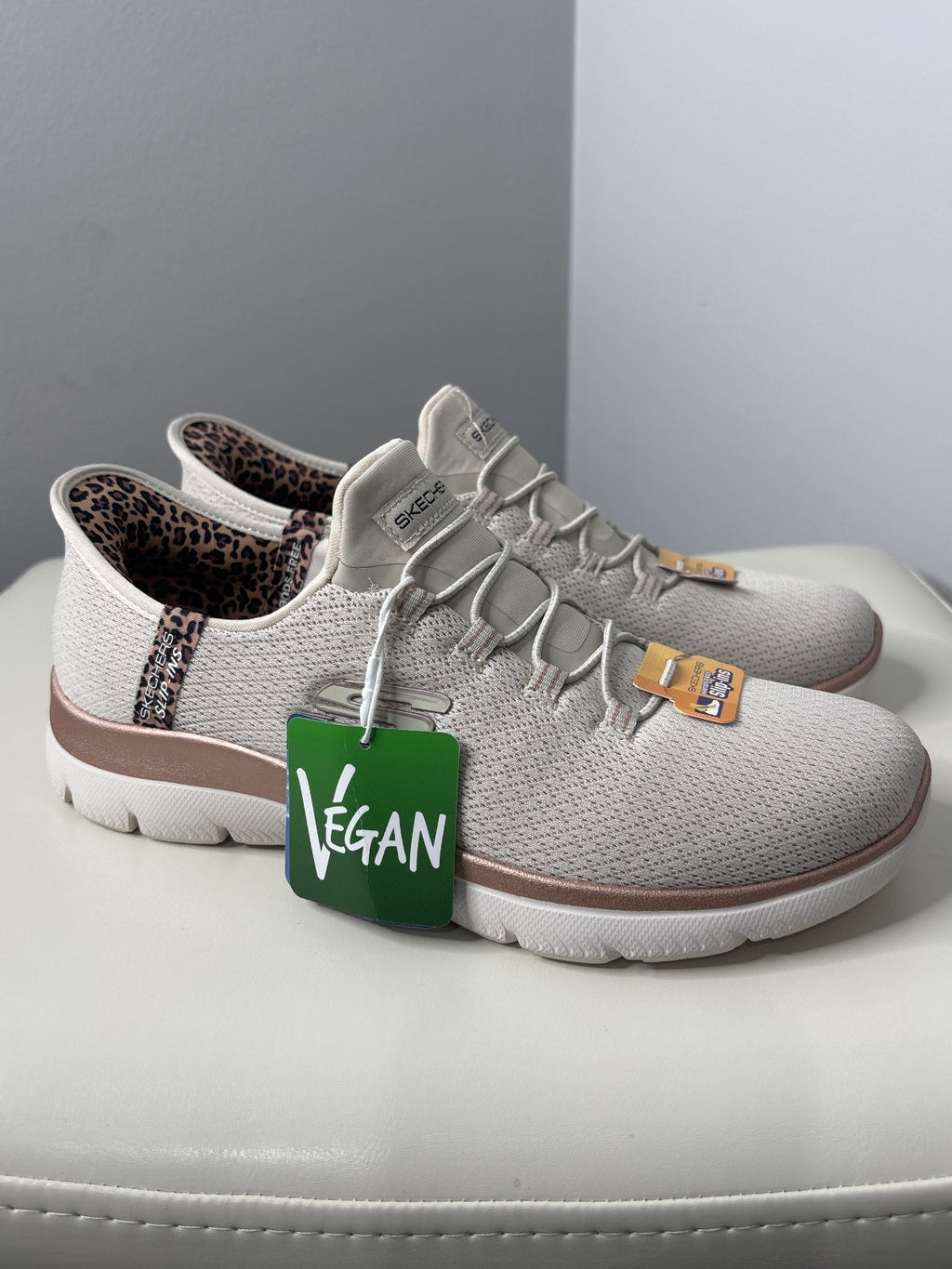 Skechers Slip-Ins Women's Beige Vegan Sneakers Size US 8