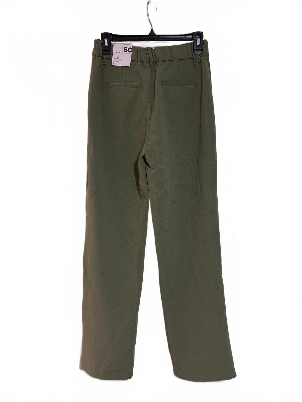 SO Mid-Rise Straight Leg Pants in Olive Green, Size S