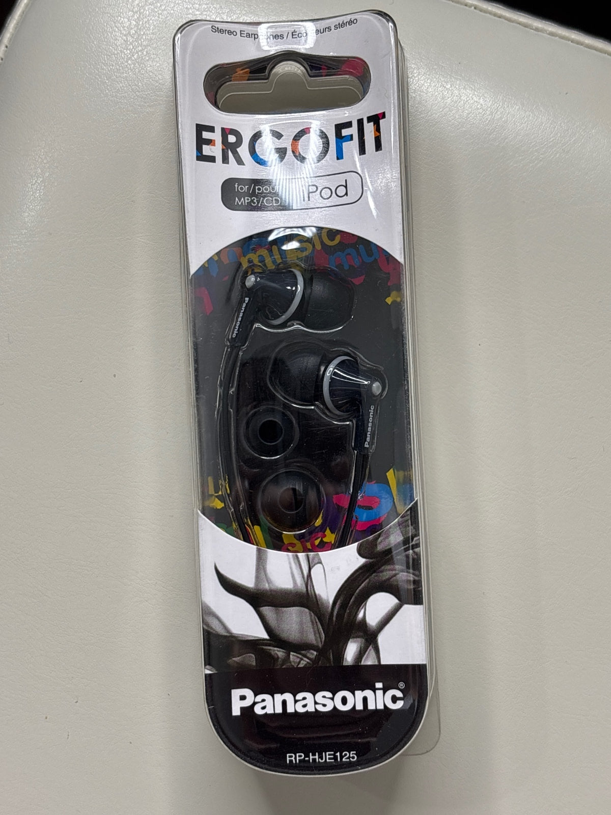 Panasonic RP-HJE125 Black In-Ear Stereo Earphones with Ergonomic Fit