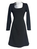 24seven Comfort Apparel Black Long Sleeve Fit and Flare Dress Size L