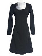 24seven Comfort Apparel Black Long Sleeve Fit and Flare Dress Size L
