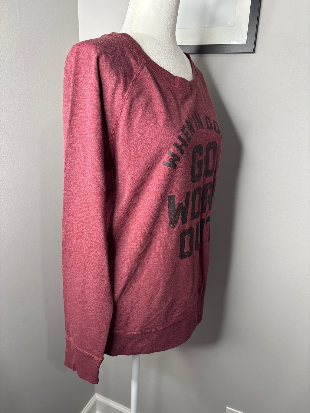 Instant Message Ladies Medium Maroon Workout Sweatshirt
