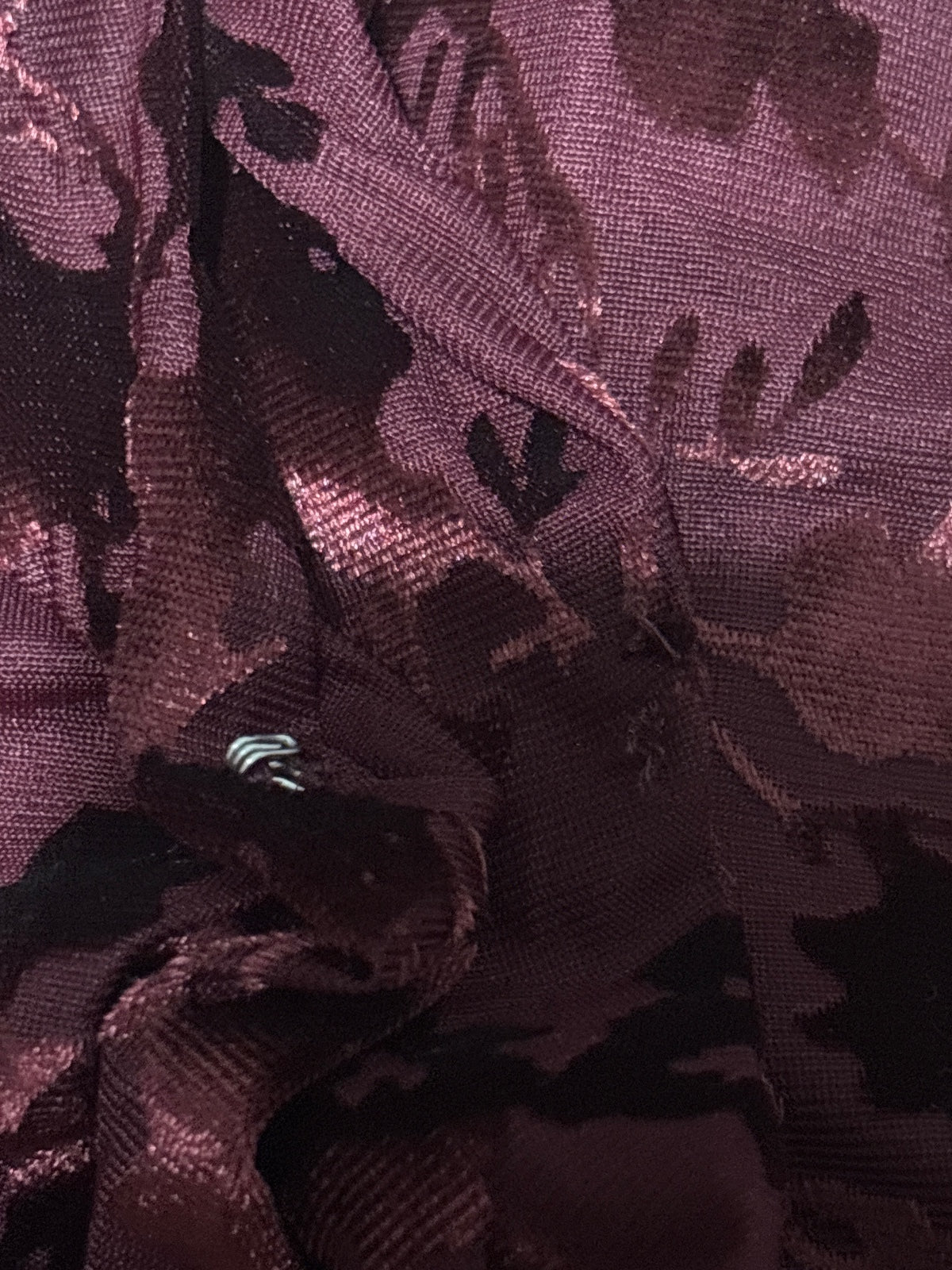 Lauren Conrad Burgundy Floral Velvet Bodysuit PXS