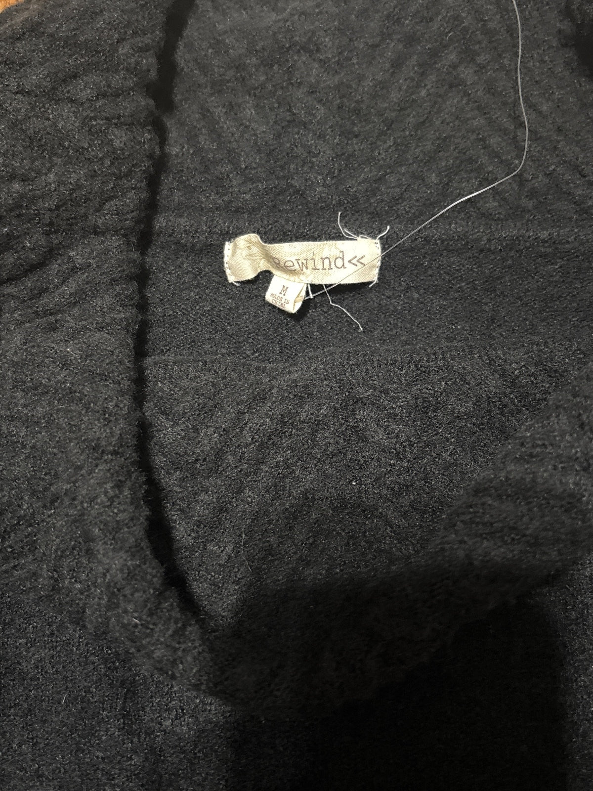 Rewind Black Long Sleeve Sweater with Cowl Neck Size M