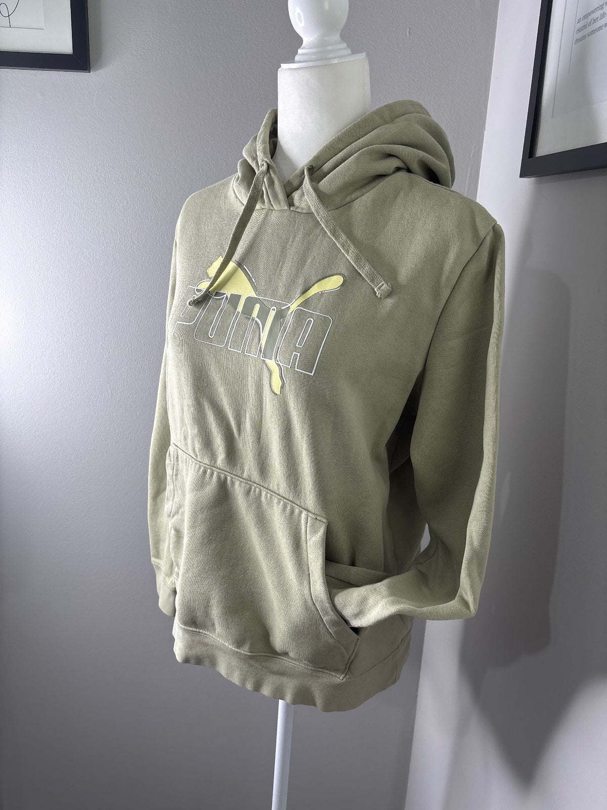 Puma Women's Light Olive Green Hoodie Size L