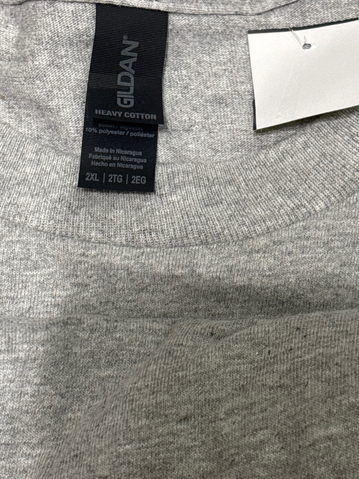 Gildan Heavy Cotton Long Sleeve T-Shirt 2XL Gray with Tropical Parrot Graphic