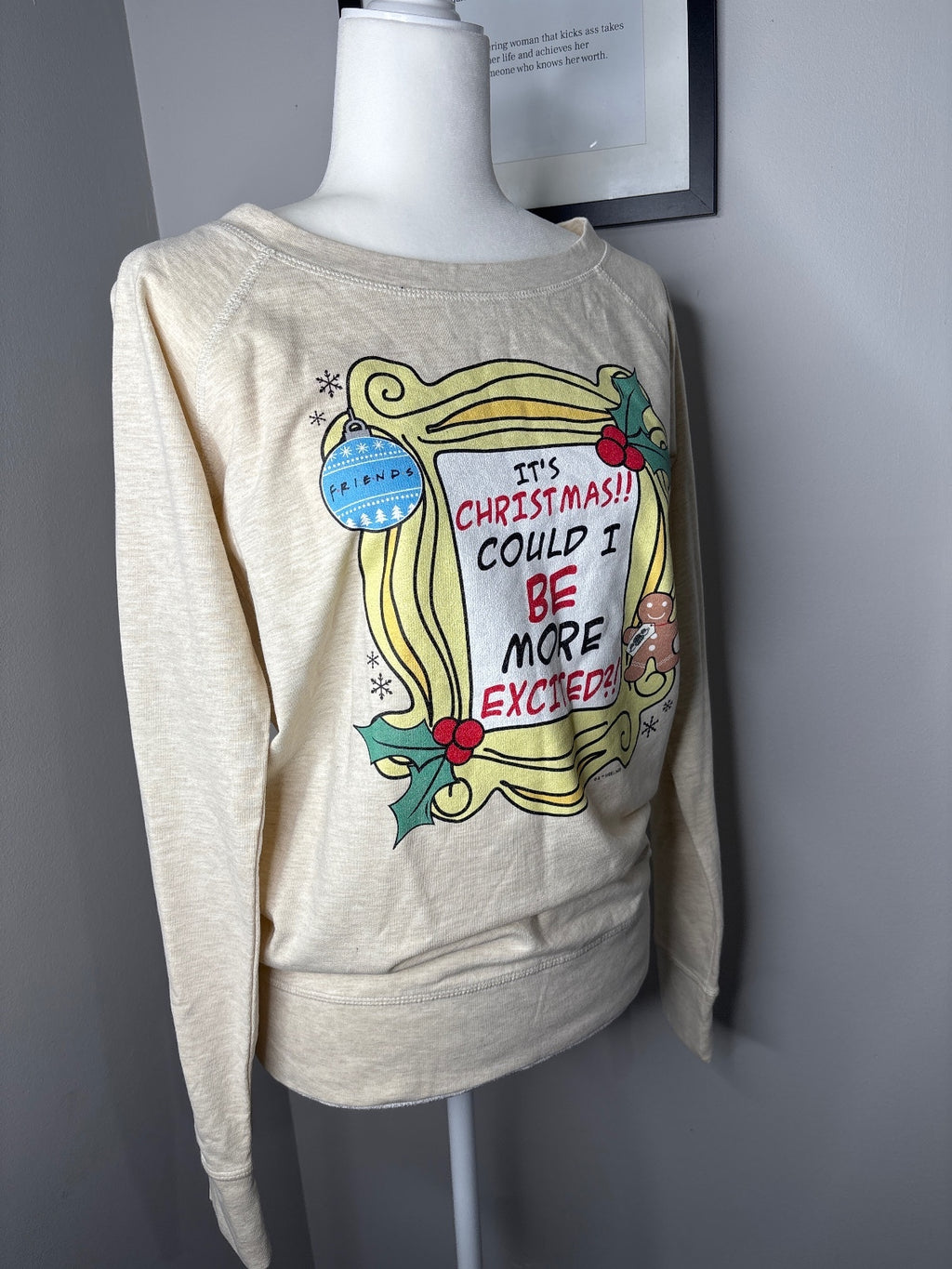 Light Cream Christmas Sweatshirt size M