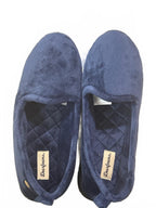 Dearfoams True Comfort Memory Foam Wide Fit Slippers Size Large 9-10 Navy Blue