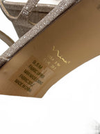 Nina Sparkly Nude Block Heel Sandals