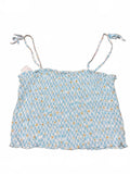 Light Blue Rayon Floral Print Camisole Top XL