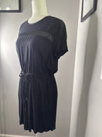 Calvin Klein Jeans Black Short Sleeve Drawstring Waist Dress Size L