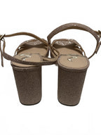 Nina Sparkly Nude Block Heel Sandals
