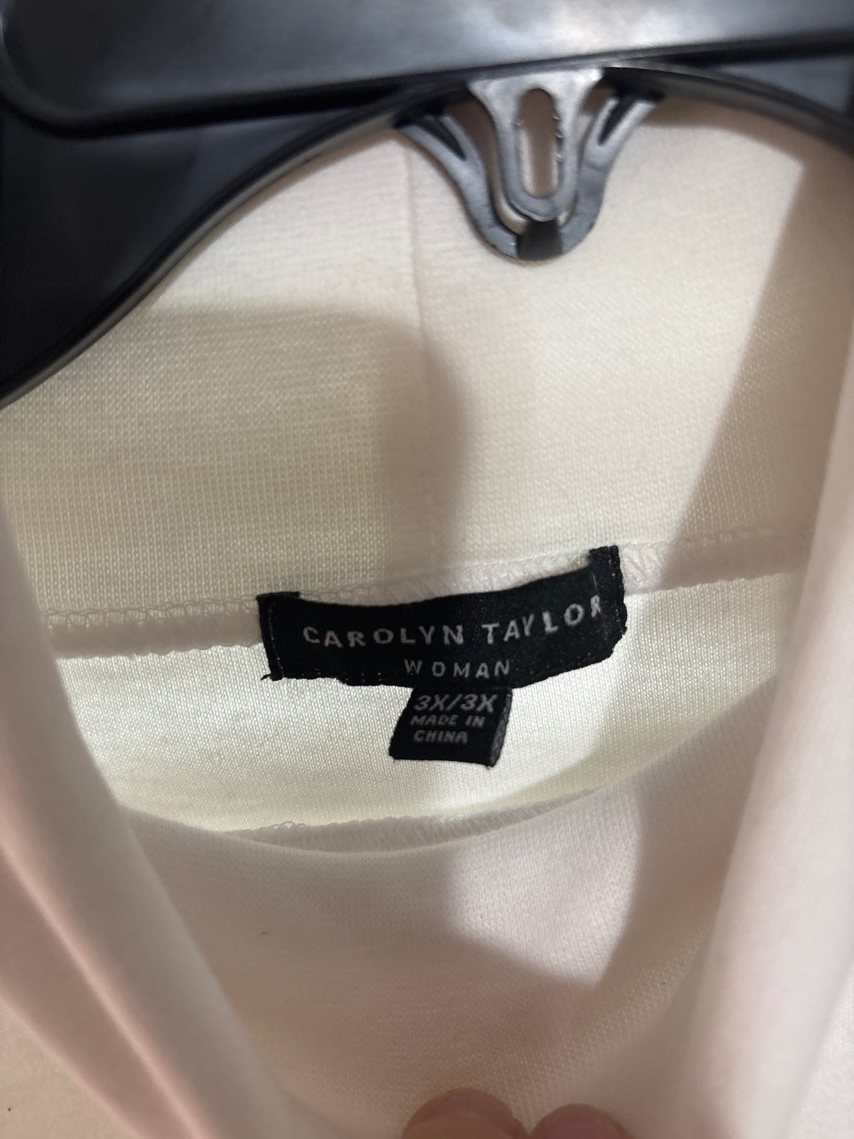 Carolyn Taylor Women's White Long Sleeve Turtleneck Shirt 3X/3XL