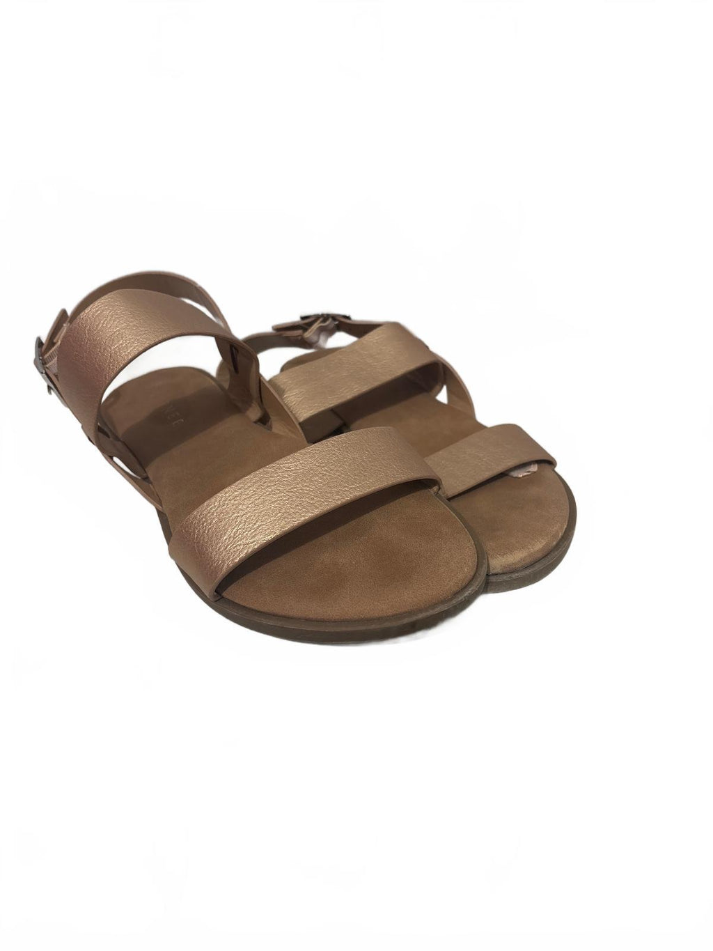 Journee Metallic Rose Gold Strap Sandals