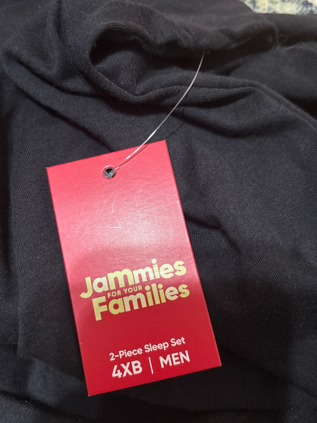 Jammies For Your Families Men's Black Long Sleeve Sleep Shirt 4XB