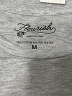 Fleurish Gray Graphic Tee with Red Truck and Hearts Print, Size M