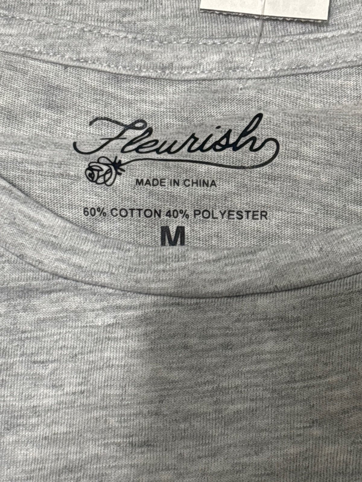 Fleurish Gray Graphic Tee with Red Truck and Hearts Print, Size M