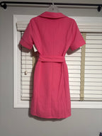Nina Leonard Pink Short Sleeve Belted Dress Size M