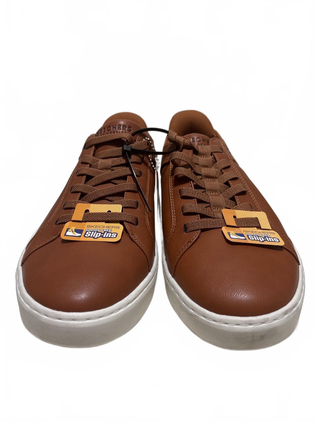 Skechers Slip-Ins Brown Leather Sneakers Men's Casual Shoes