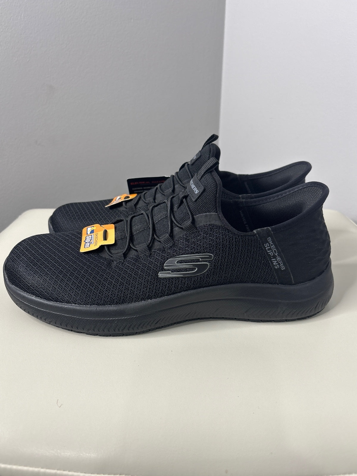 Skechers Men's Black Slip-On Wide Fit Athletic Shoes Size 8.5 US