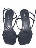 Nine West Black Strappy High Heel Sandals with Rhinestone Detail