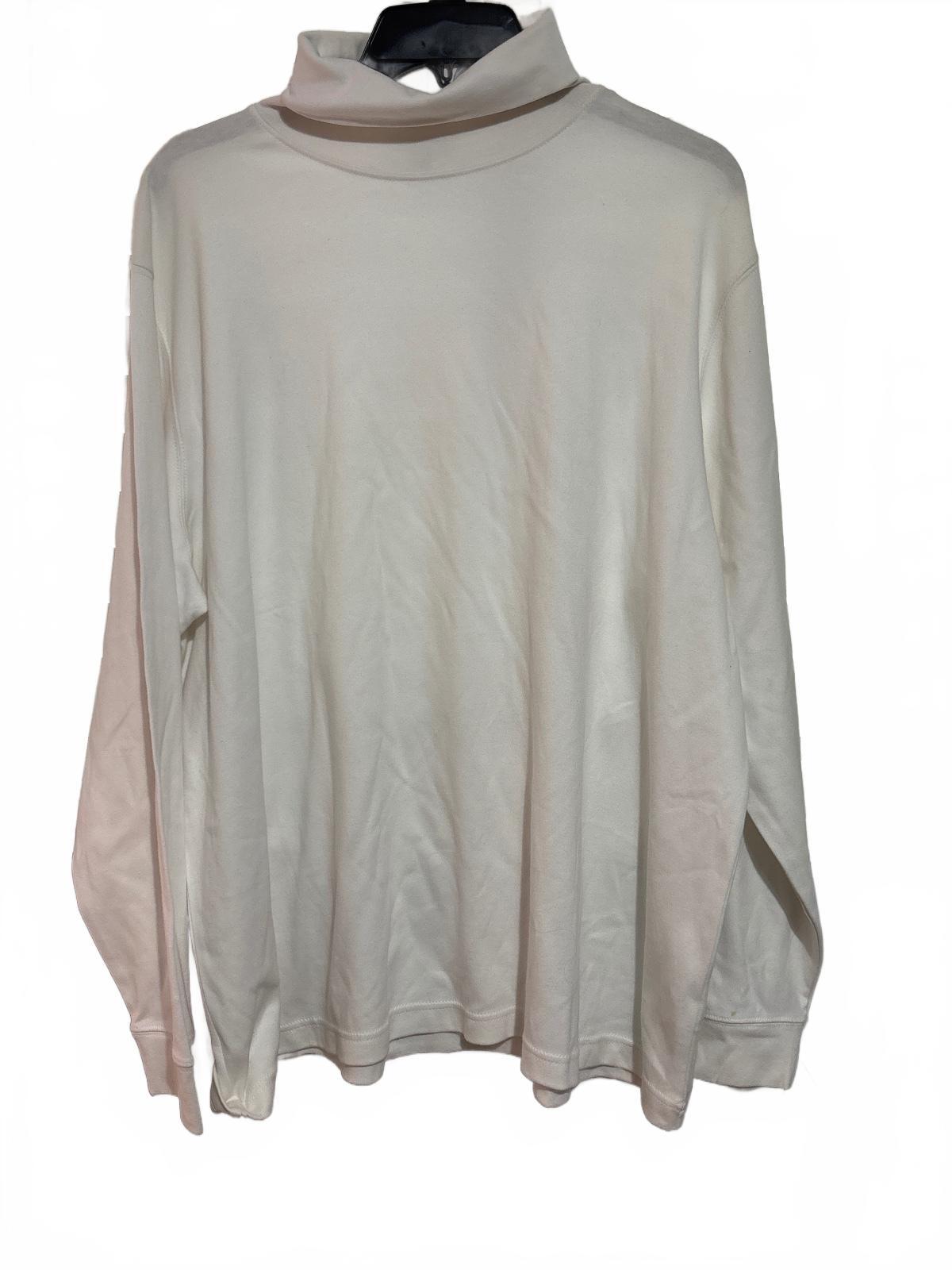 Carolyn Taylor Women's White Long Sleeve Turtleneck Shirt 3X/3XL