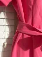 Nina Leonard Pink Short Sleeve Belted Dress Size M