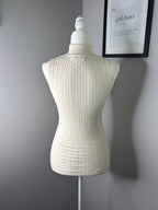 Chérie Colletta Cream Cable Knit Sleeveless Sweater Top Size M