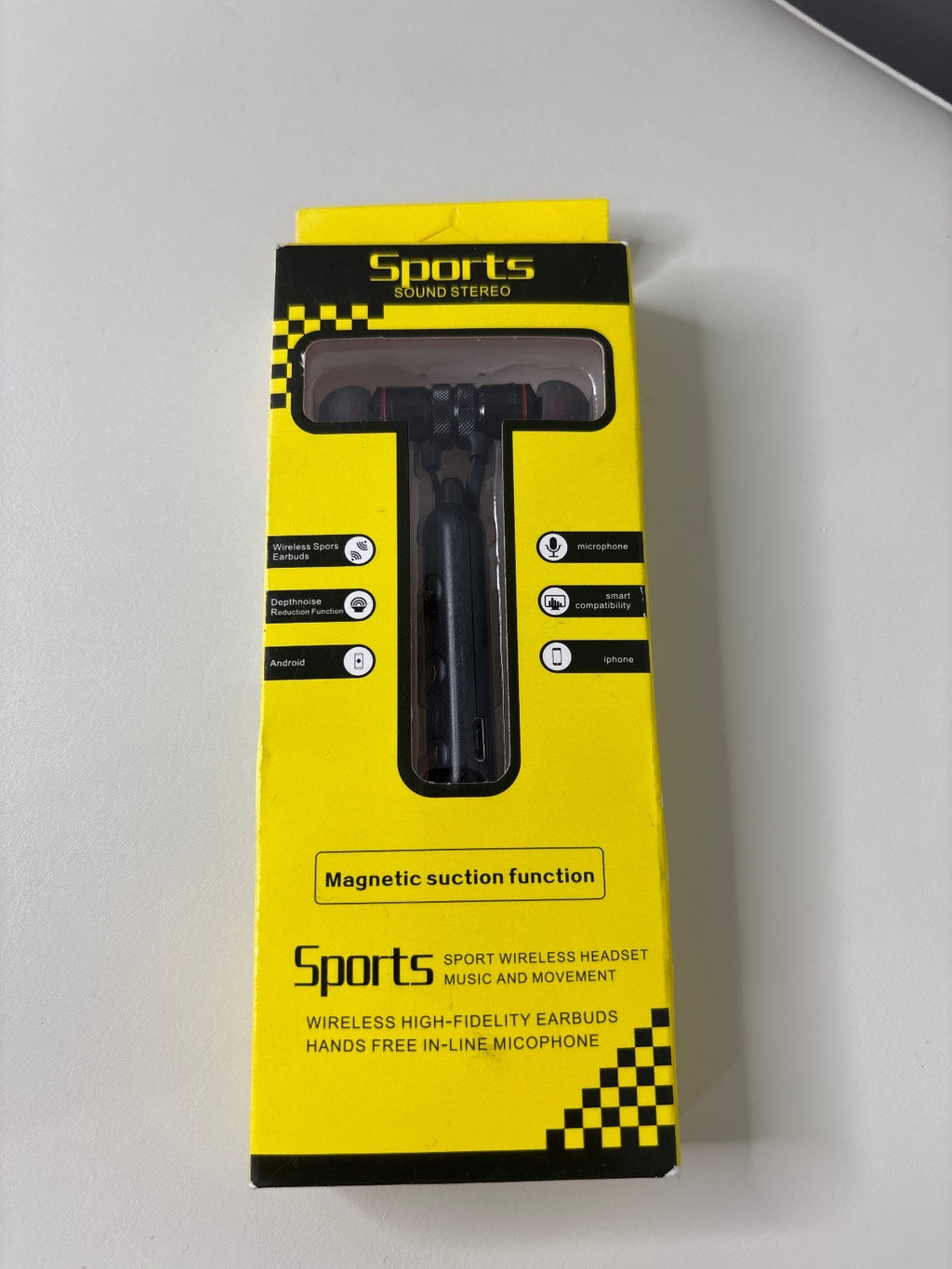 Wireless Sports Bluetooth Earbuds with Magnetic Suction Function