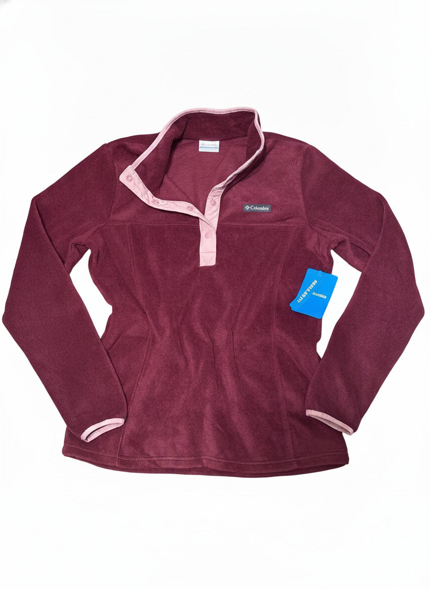 Columbia Women's Burgundy Fleece Pullover, Medium
