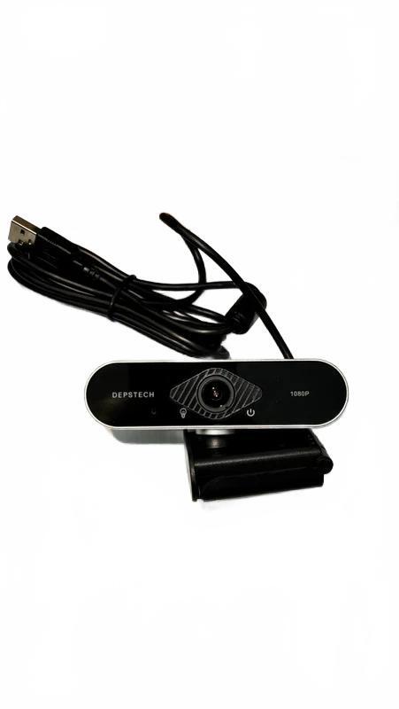 Depstech 1080P Full HD USB Webcam with Microphone – Plug & Play – New Open Box