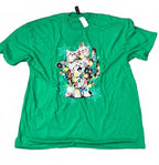 Gildan Christmas Cat Graphic T-Shirt 3XL Green Funny Holiday Tee