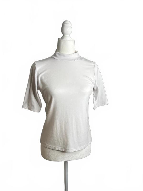 White Mock Neck Top Size S