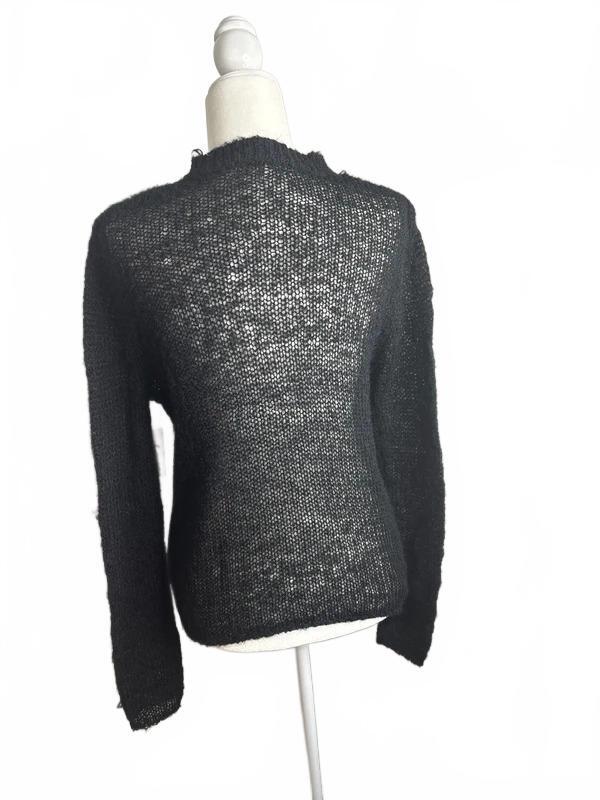 Sugar Moon Black Open Knit Sweater Size S