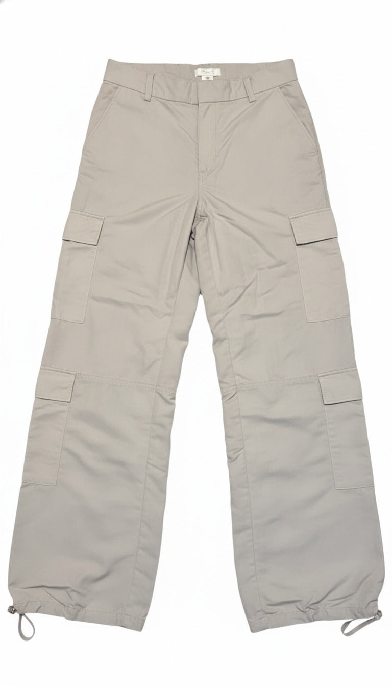 H&M Women’s Cargo Pants Size US 4 EU 36 Light Gray Wide Leg Utility Parachute