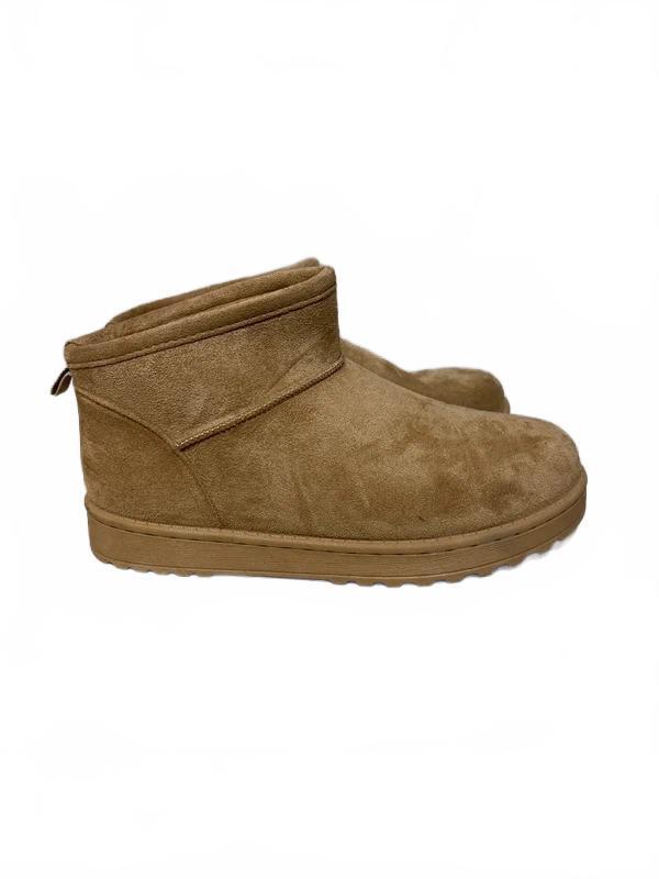 SO Faux Suede Cozy Ankle Boots Beige Women’s Size 8