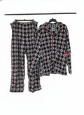 Jammies Families Men's XXL Black and White Checkered Pajama Set