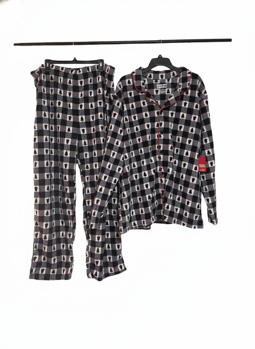 Jammies Families Men's XXL Black and White Checkered Pajama Set