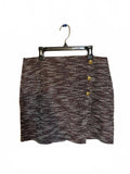 Joe B by Joe Benbasset Tweed Wrap Mini Skirt Gold Button Detail Size L