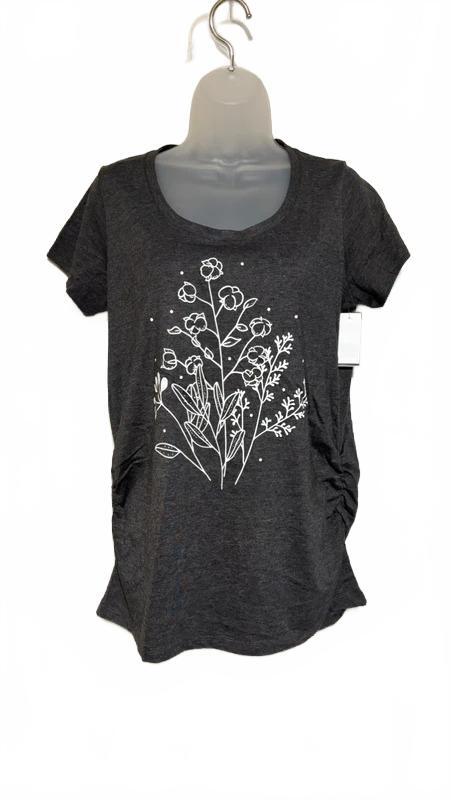 Bloom Maternity Floral Graphic Ruched Side Tee – Medium – NWT