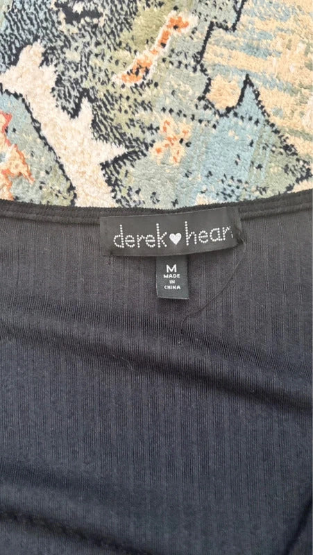 Derek Heart Black Ribbed Bodycon Dress M