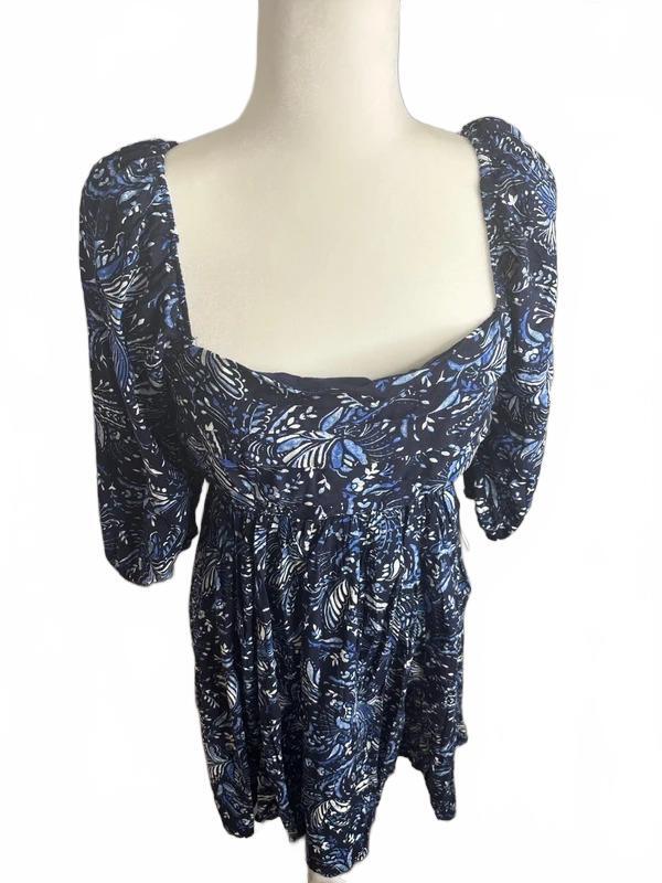 U Wish Blue Floral Mini Dress Size L
