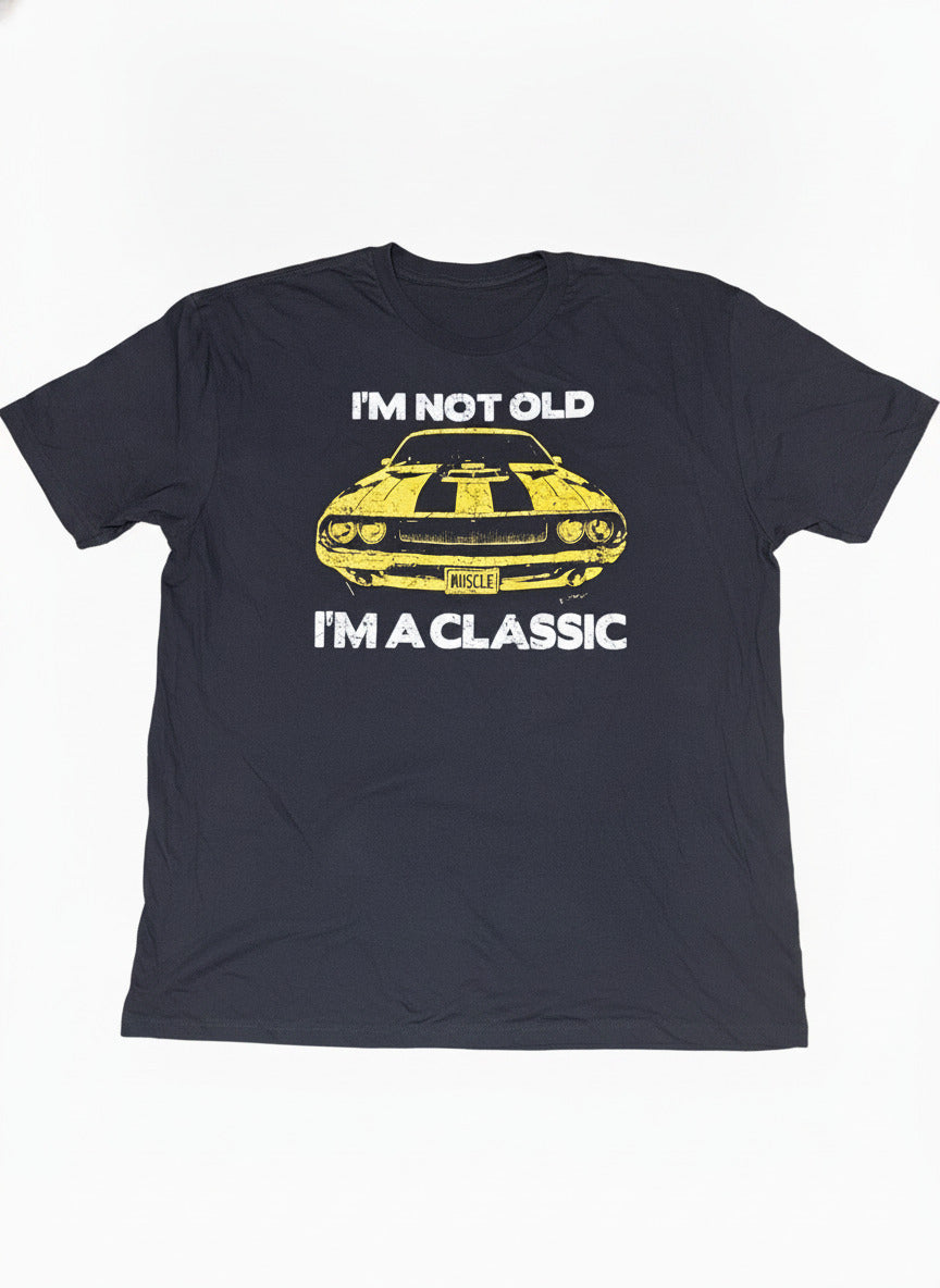 Gildan Softstyle XL Black Graphic T-Shirt I'm Not Old I'm A Classic