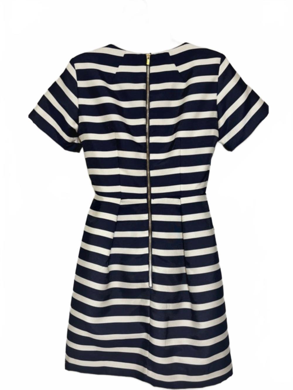 H&M Black and White Striped Short Sleeve Mini Dress