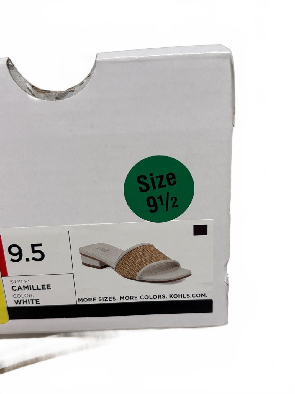 croft & barrow White Raffia-Trim Slide Mules