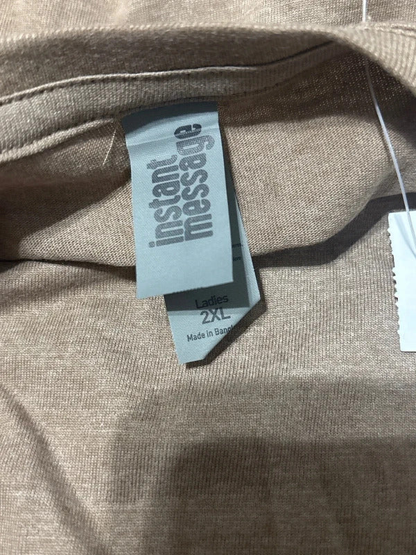 Instant Message Ladies 2XL Brown Faith Graphic T-Shirt