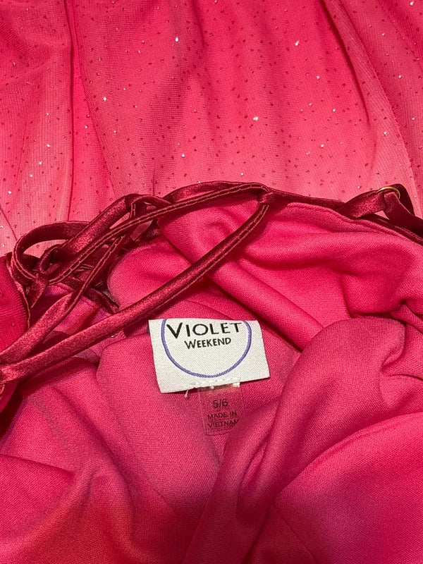 Violet Weekend Pink Ombre Glitter Maxi Dress Women’s Size 5/6 NWT